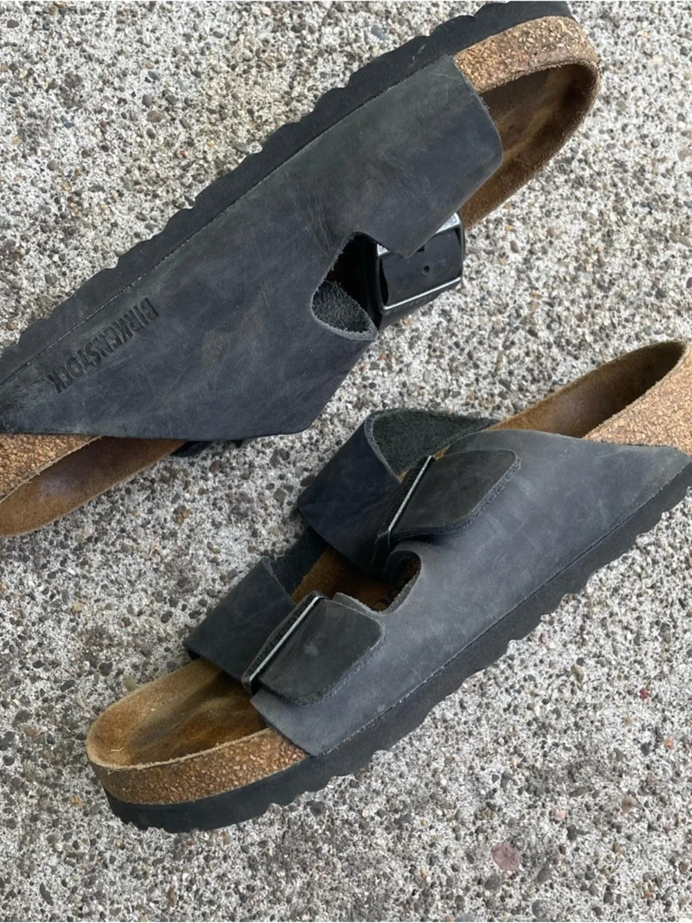 Birkenstock Arizona Soft Footbed Sandals Gray Leather Shoes Size 37 EU Womens 6 - Picture 8 of 16